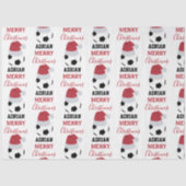Kerst Voetbal Sport Football Aangepaste naam Tissuepapier (Voorkant)