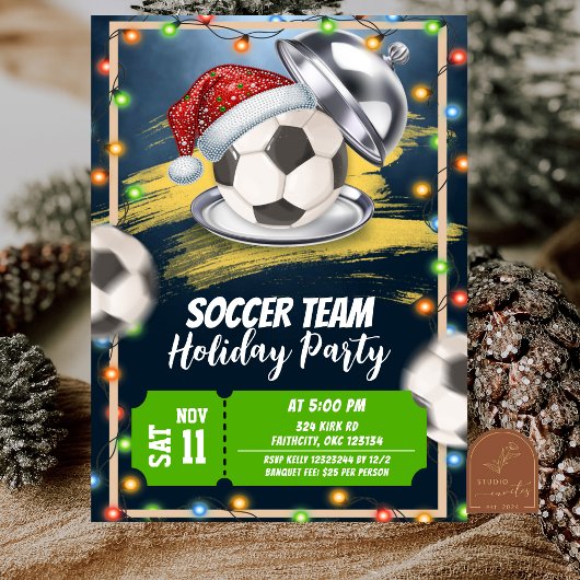 Kerst Voetbal Vakantie Feest Kaart