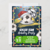 Kerst Voetbal Vakantie Feest Kaart (Voorkant)
