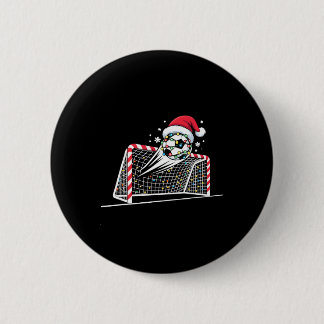 Kerst Voetbaldoel Ll Lichtjes Kerstman Xmas Kinder Ronde Button 5,7 Cm
