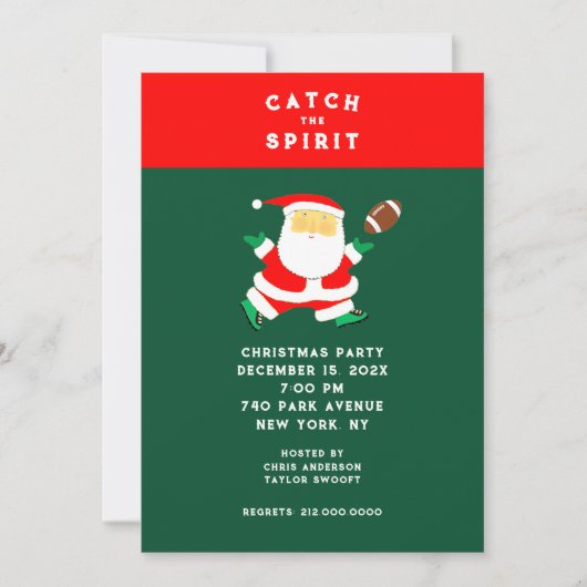 Kerst Voetbalfeest Kaart (Voorkant)