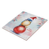 Kerst vogel keramische Tegel Tegeltje (Zijkant)