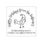 Kerst vogel vakantie retouradres stempel (Afrduk)
