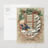 Kerst Vogelboom Pine Cone Feestdagenkaart (Voorkant / Achterkant)