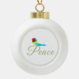 Kerst vogeltje boodschapper van vrede keramische bal ornament