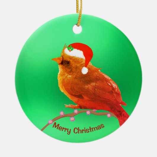 Kerst vogeltje keramisch ornament (Voorkant)