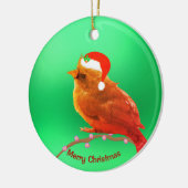 Kerst vogeltje keramisch ornament (Links)