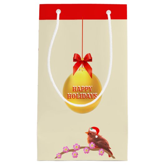 Kerst vogeltje klein cadeauzakje (Voorkant)