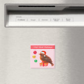 Kerst vogeltje op roze magneet (Insitu (Vaatwasser))