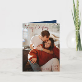 Kerst vol 1 foto modern trendy bladeren feestdagen kaart