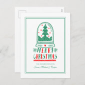 Kerst Volkskunst Sneeuwbol Feestdagenkaart (Voorkant / Achterkant)