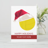 Kerst volleybal Bal Kerstman Hoed Kaarten (Staand voorkant)