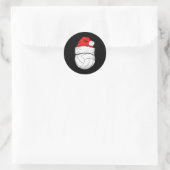 Kerst Volleybal Bal Santa Hat Kerstmis Matching Ronde Sticker (Tas)