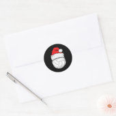 Kerst Volleybal Bal Santa Hat Kerstmis Matching Ronde Sticker (Envelop)