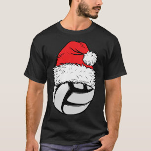 Kerst Volleybal Bal Santa Hat Kerstmis Matching T-shirt