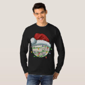 Kerst Volleybal Bal Santa Hoed Licht Grappig Sp T-shirt (Voorkant volledig)