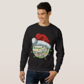 Kerst Volleybal Bal Santa Hoed Licht Grappig Sp Trui (Voorkant volledig)