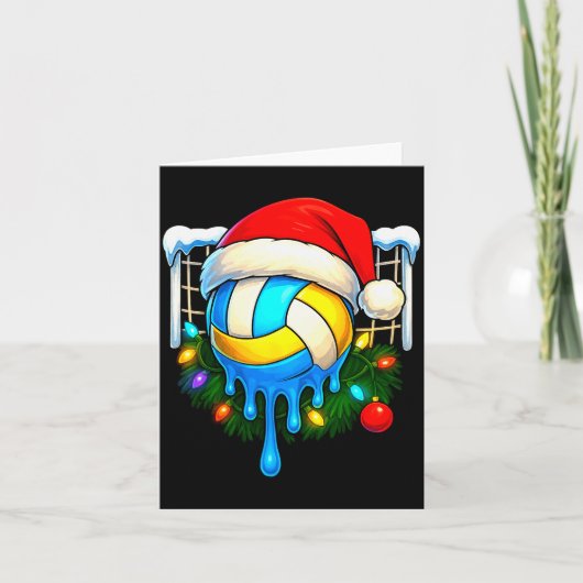 Kerst Volleybal Drip Ijs Drip Kerstmis  Kaart (Voorkant)