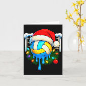 Kerst Volleybal Drip Ijs Drip Kerstmis  Kaart (Gele Bloem)