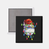 Kerst Volleybal Kerstmis Kerstverlichting Volleyba Magneet (Voorkant / Achterkant)