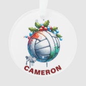Kerst Volleybal Liefhebber Aangepaste Naam Ornament (voorkant)