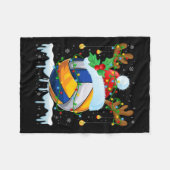 Kerst Volleybal Liefhebber Santa Hat Xmas Lights R Fleece Deken (Voorkant (Horizontaal))
