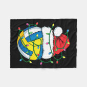 Kerst Volleybal Santa Hat Jongens Meisjes Xmas Lig Fleece Deken (Voorkant (Horizontaal))