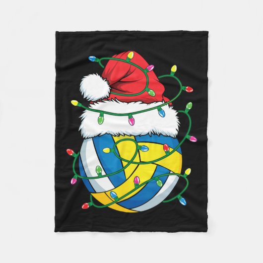 Kerst Volleybal Santa Hat Jongens Meisjes Xmas Lig Fleece Deken (Voorkant)
