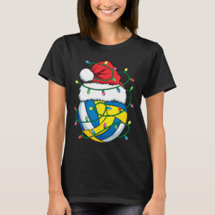 Kerst Volleybal Santa Hat Jongens Meisjes Xmas Lig T-shirt