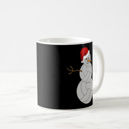 Kerst Volleybal Shirt Volleybal Sneeuwman Lang Koffiemok (Voorkant rechts)