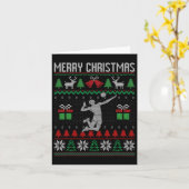 Kerst Volleybal Speler Xmas Sport Liefhebber Lelij Kaart (Gele Bloem)