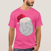 Kerst Volleybal Volleybal in Santa Hat T-shirt (Voorkant)