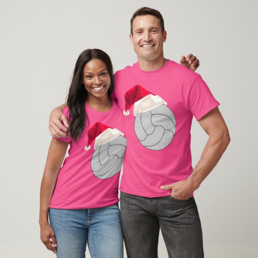 Kerst Volleybal Volleybal in Santa Hat T-shirt (Unisex)