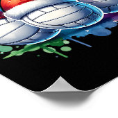 Kerst Volleybal Xmas Volleybal Speler Poster (Hoek)