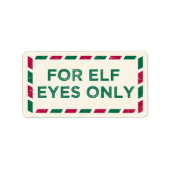 Kerst voor Elf Eyes Only Etiket (Voorkant)