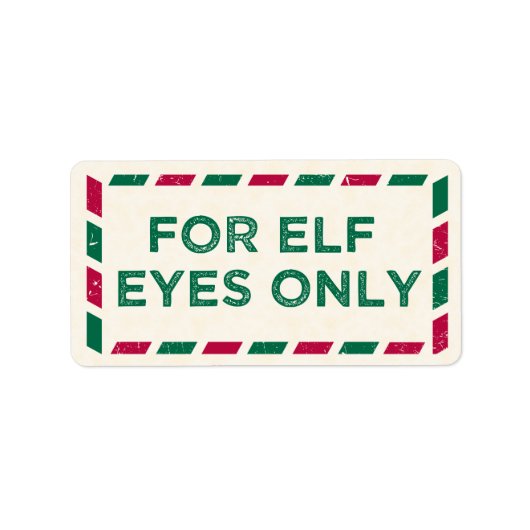Kerst voor Elf Eyes Only Etiket (Voorkant)