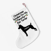 Kerst voor favoriete Rat Terrier hond Kleine Kerstsok (Achterkant (Hangend))