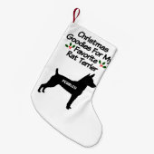 Kerst voor favoriete Rat Terrier hond Kleine Kerstsok (Voorkant (Hangend))