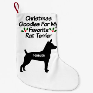 Kerst voor favoriete Rat Terrier hond Kleine Kerstsok