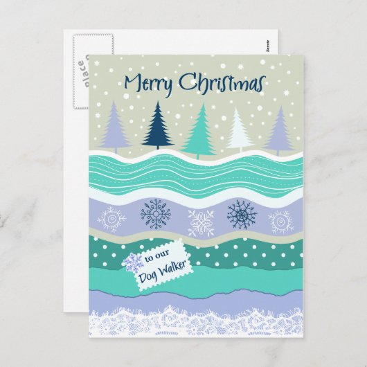 Kerst voor Hond Walker Snowflakes Scrapbooking Feestdagenkaart (Voorkant / Achterkant)