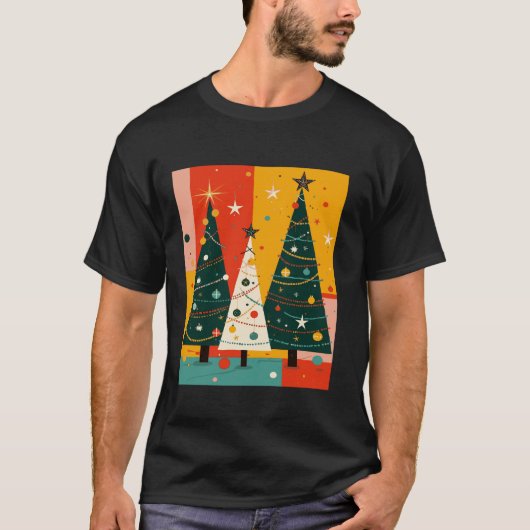 Kerst voor kerstboom Retro Vector T-shirt (Voorkant)