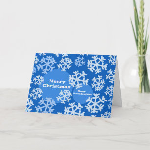 Kerst voor kleindochter, Abstracte sneeuwvlok Feestdagen Kaart