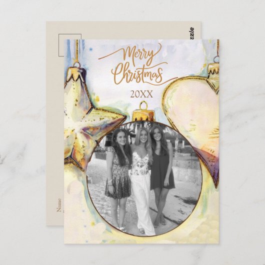 Kerst voor sierdoeleinden briefkaart (Voorkant / Achterkant)