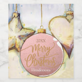 Kerst voor sierdoeleinden wijn etiket (Enkel label)