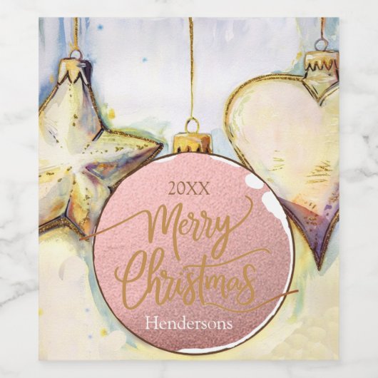 Kerst voor sierdoeleinden wijn etiket (Enkel label)