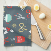 Kerst voor tak en bekers theedoek (Quarter Fold)