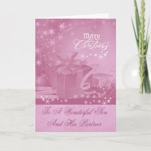 Kerst voor zoon en partner Wenskaart Feestdagen Kaart