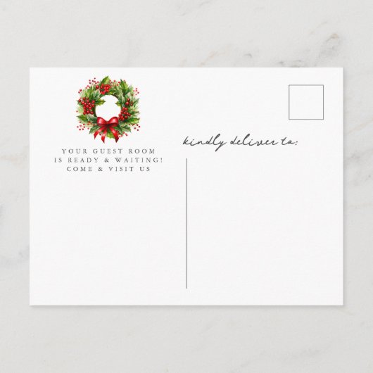 Kerst voordeur verplaatsen aankondigingskaart (Achterkant)