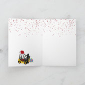 Kerst vorkheftruck feestdagen kaart (Binnen)