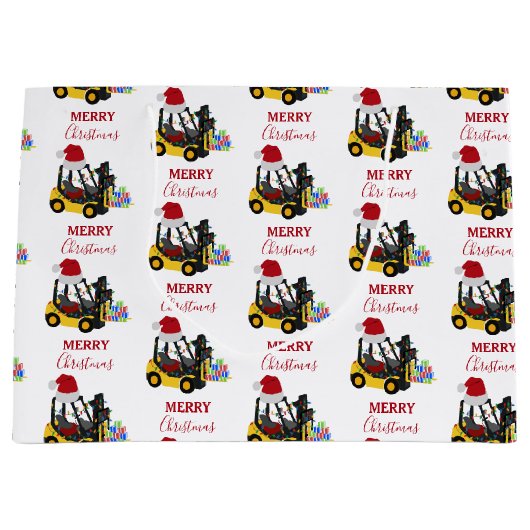 Kerst vorkheftruck groot cadeauzakje (Voorkant)